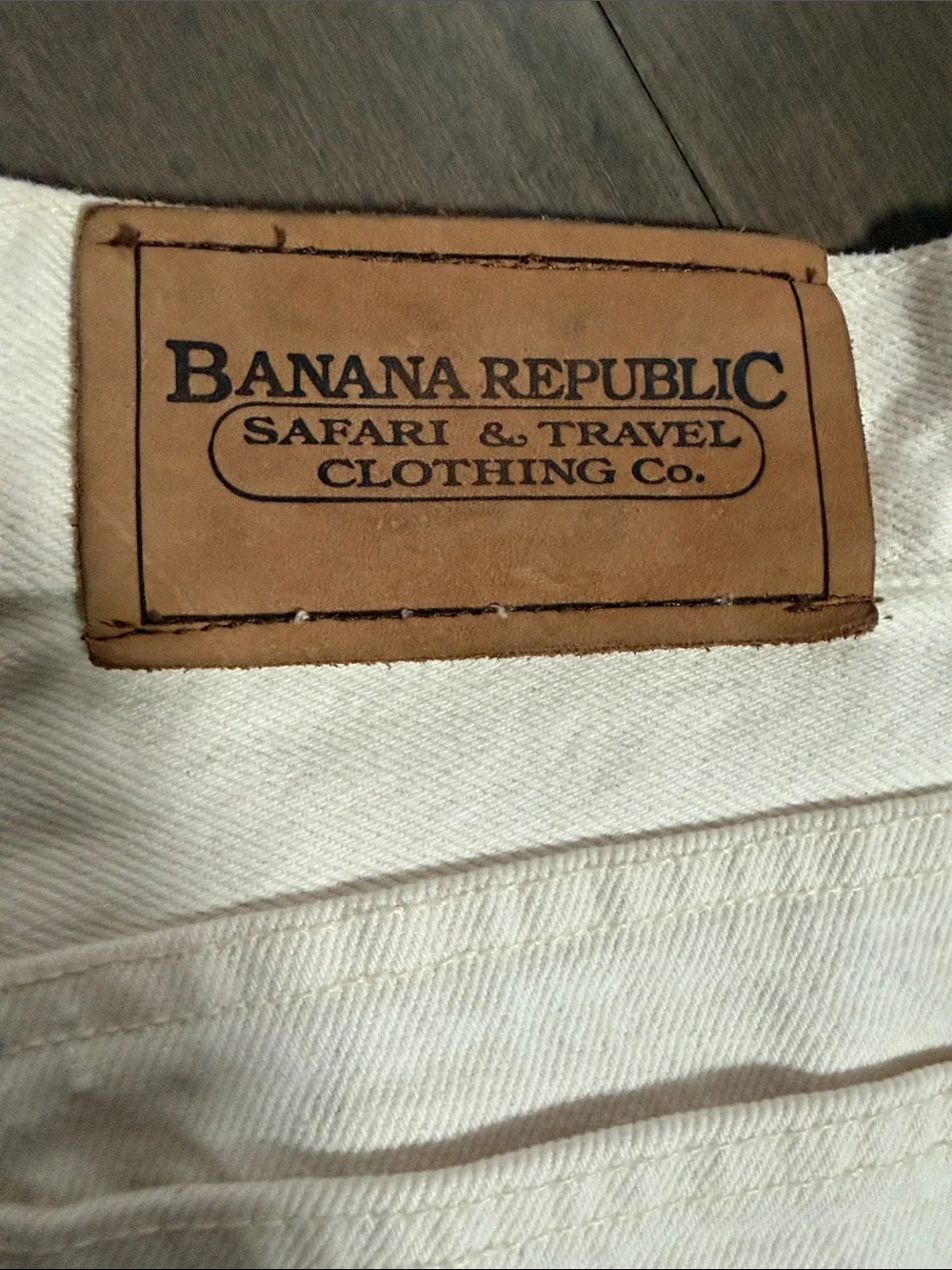 Vintage Banana Republic Off White Cream Denim Jeans 33/34 USA Made